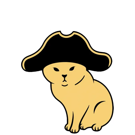 Cat Hiding Pirate Hat