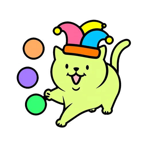 Cat Juggling Clown Hat
