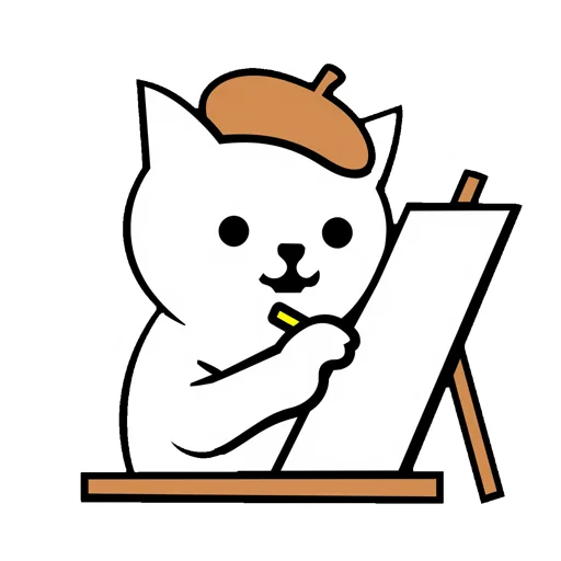 Cat Sketching Beret