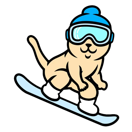 Cat Snowboarding Goggle Beanie