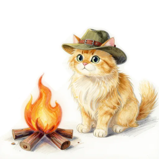 Cat Camping Ranger Hat