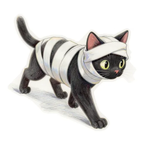 Cat Creeping Mummy Wrap