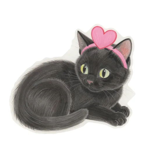 Cat Cuddling Heart Headband