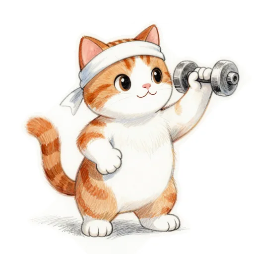 Cat Curling Dumbbell Headband
