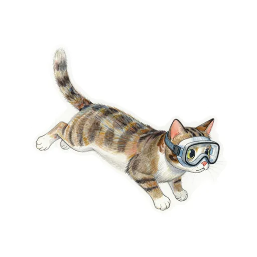 Cat Diving Scuba Mask