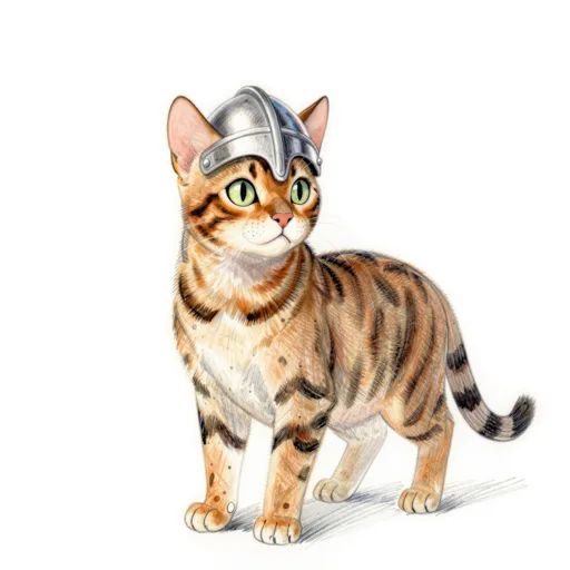 Cat Guarding Knight Helmet