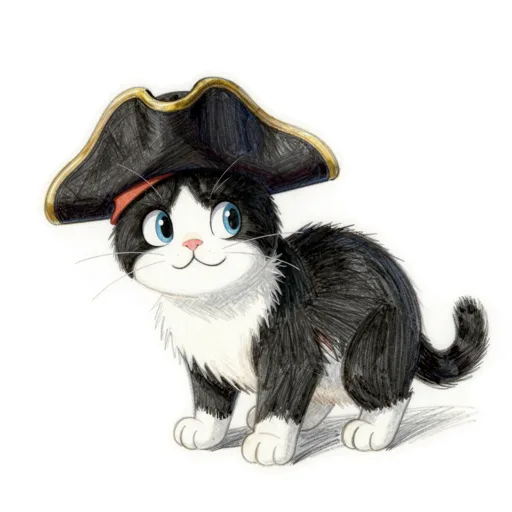 Cat Hiding Pirate Hat