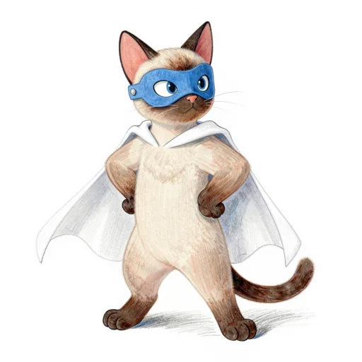 Cat Posing Heroic Superhero Mask