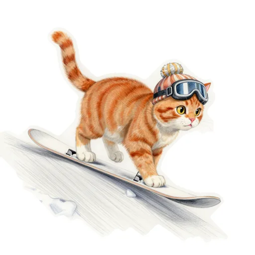 Cat Snowboarding Goggle Beanie
