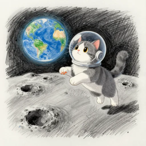 Cat Standing Astronaut Helmet