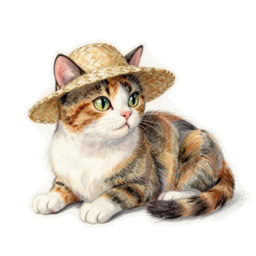 Cat Sunbathing Straw Visor