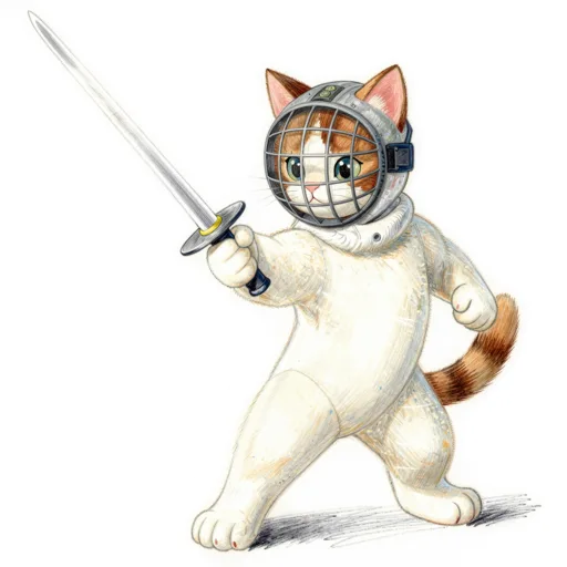 Cat Sword Fighting Fencing Mask