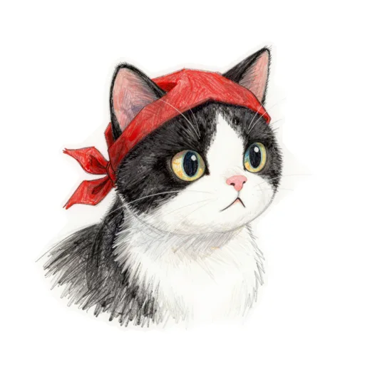 Cat Treasure Hunting Pirate Bandana