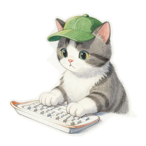 Cat Typing Visor Cap