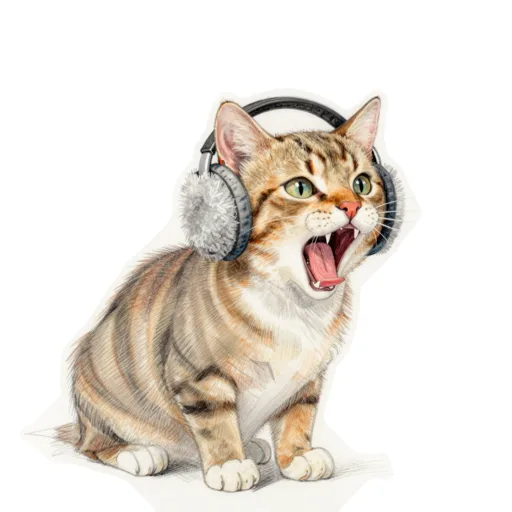 Cat Yawning Ear Muffs