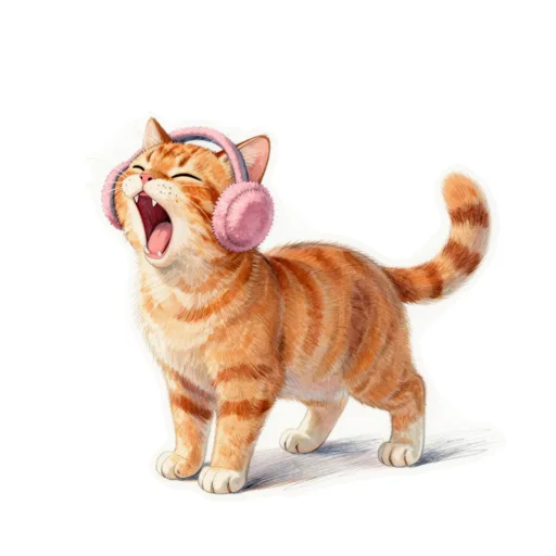 Cat Yawning Ear Muffs
