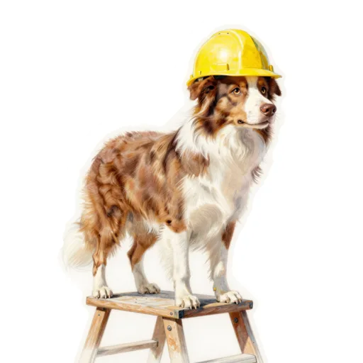 Dog Atop Ladder Hard Hat