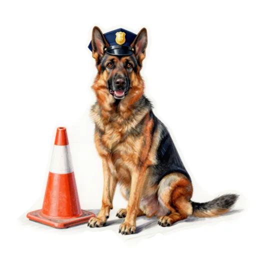 Dog Badge Post Police Cap