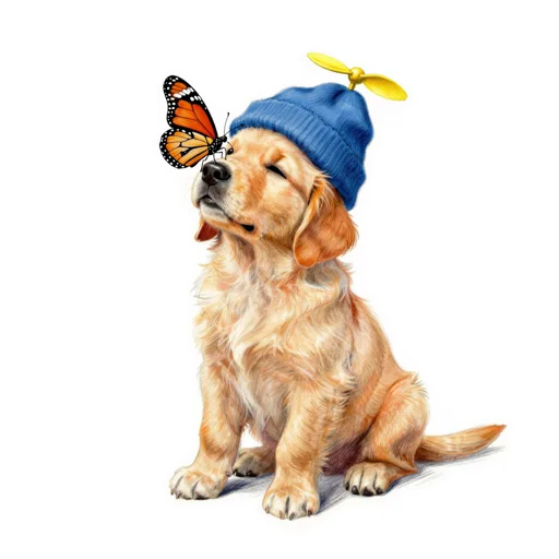 Dog Butterfly Landing Propeller Hat