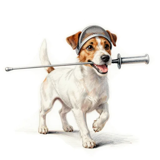 Dog Carrying Foil Fencing Mask