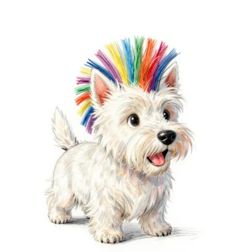 Dog Headbanging Mohawk Wig