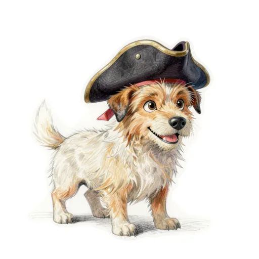 Dog Hiding Pirate Hat