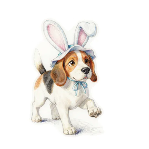 Dog Hopping Easter Bonnet