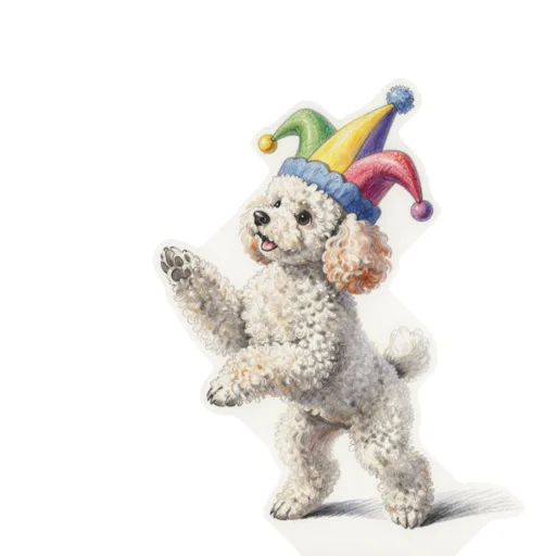 Dog Juggling Clown Hat