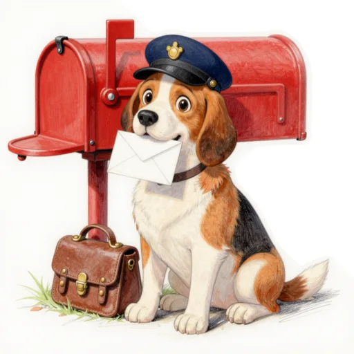 Dog Mailbag Delivery Mail Carrier Cap
