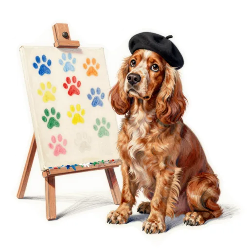 Dog Pawprint Canvas Beret