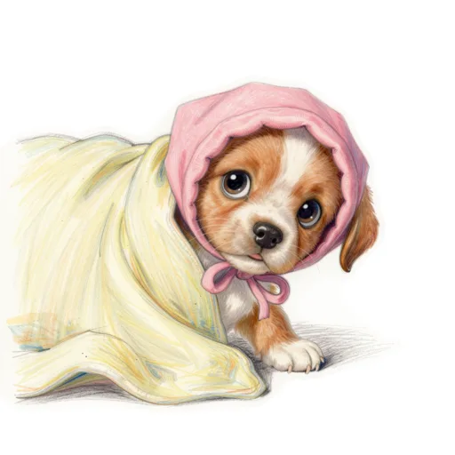 Dog Peekaboo Blanket Baby Bonnet