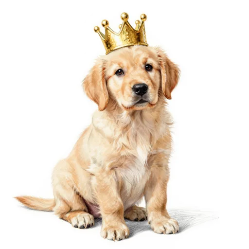 Dog Sitting Crown