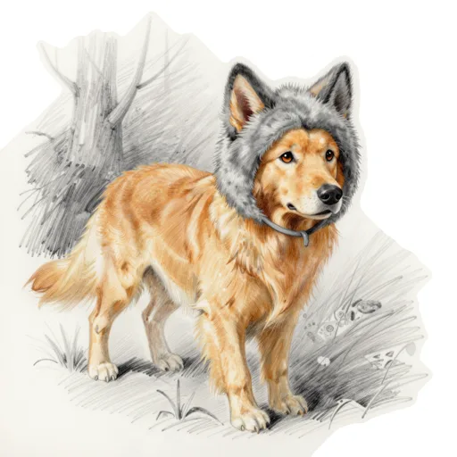 Dog Sneaking Through Woods Wolf Hood