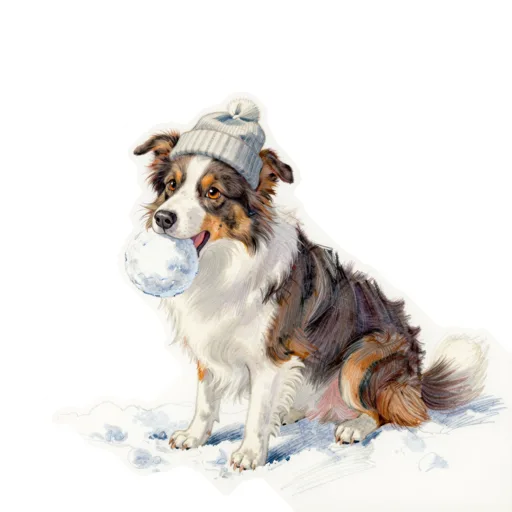 Dog Snowball Fight Knit Cap