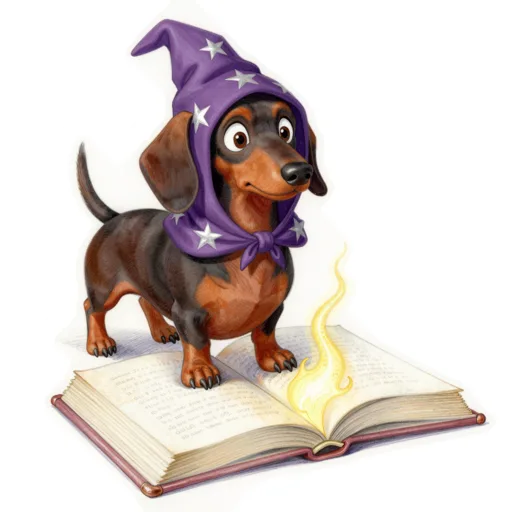 Dog Spellbook Glow Wizard Hood