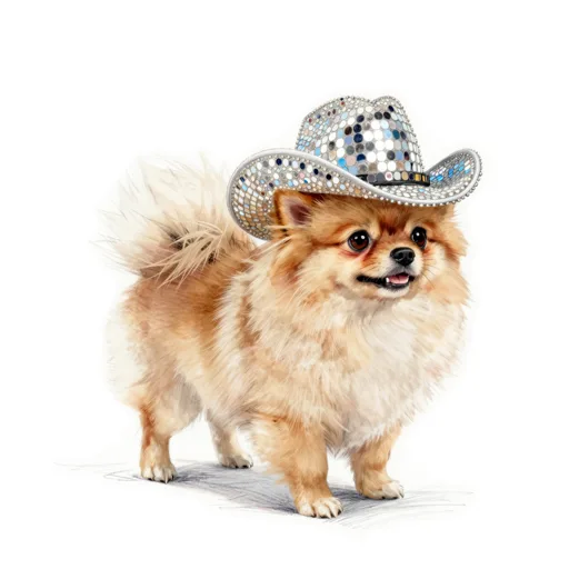 Dog Spinning Cowgirl Disco Hat