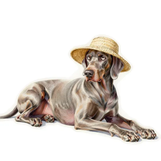 Dog Sunbathing Straw Visor