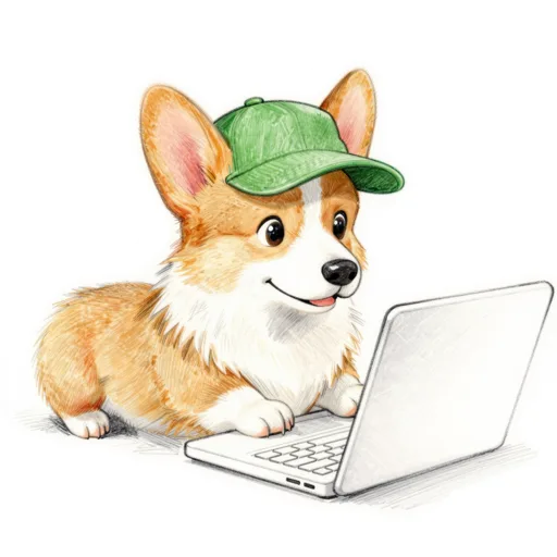 Dog Typing Laptop Visor Cap