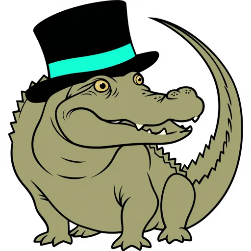 Alligator Sitting Top Hat