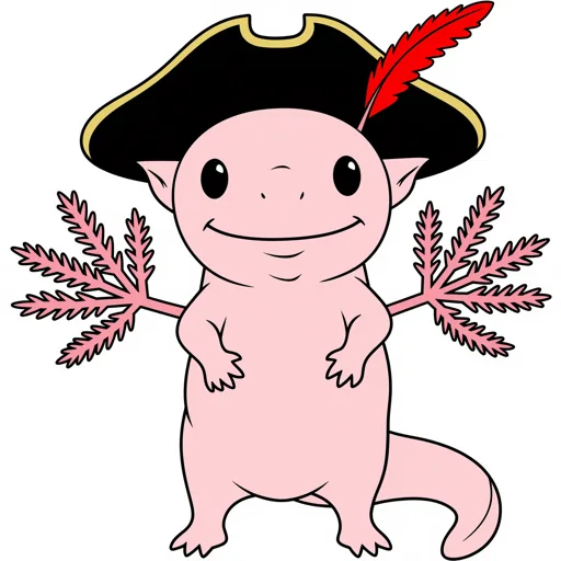Axolotl Grinning Pirate Hat