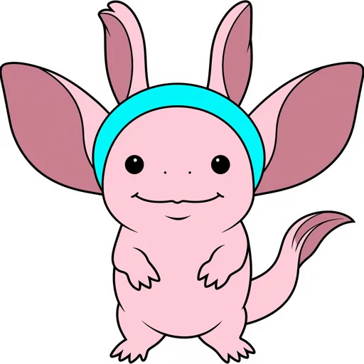 Axolotl Smiling Bunny Ears