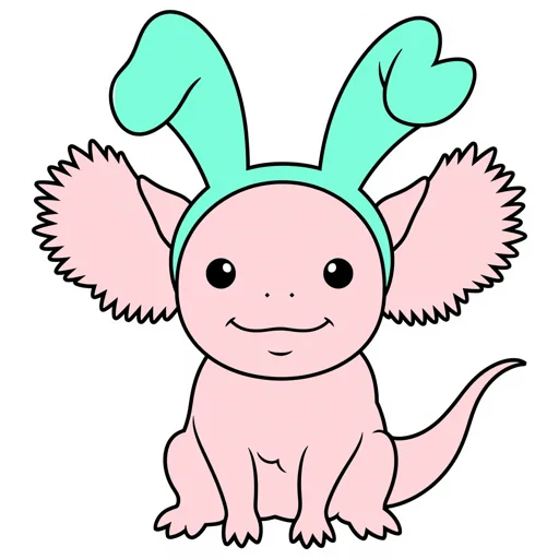 Axolotl Smiling Bunny Ears
