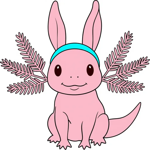 Axolotl Smiling Bunny Ears