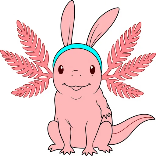 Axolotl Smiling Bunny Ears