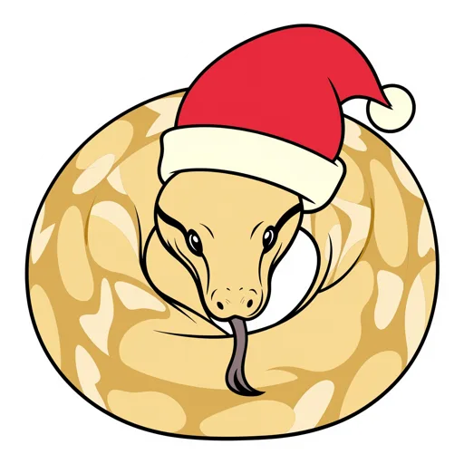 Ball Python Resting Santa Hat