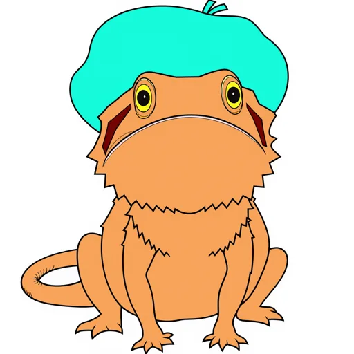 Bearded Dragon Sitting Beret
