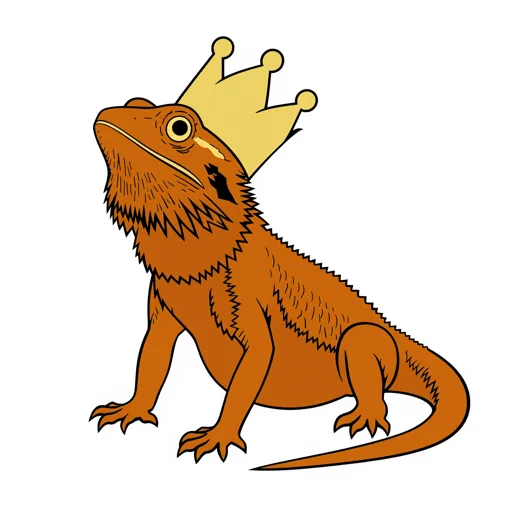 Bearded Dragon Smiling Gold Crown