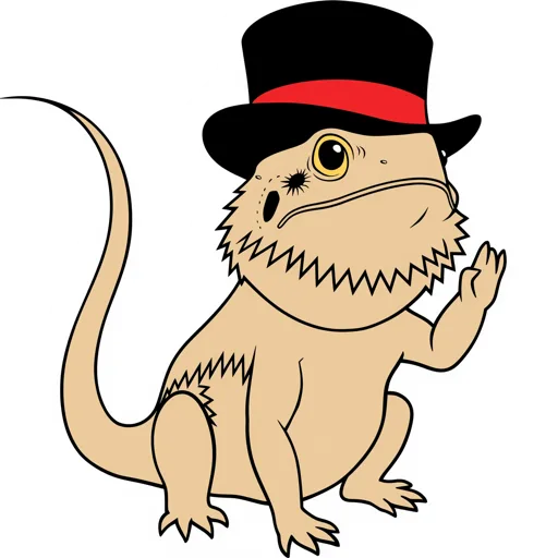 Bearded Dragon Waving Top Hat