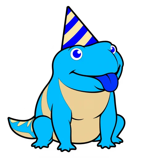 Blue Tongue Skink Smiling Party Hat