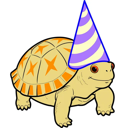 Box Turtle Smiling Party Hat